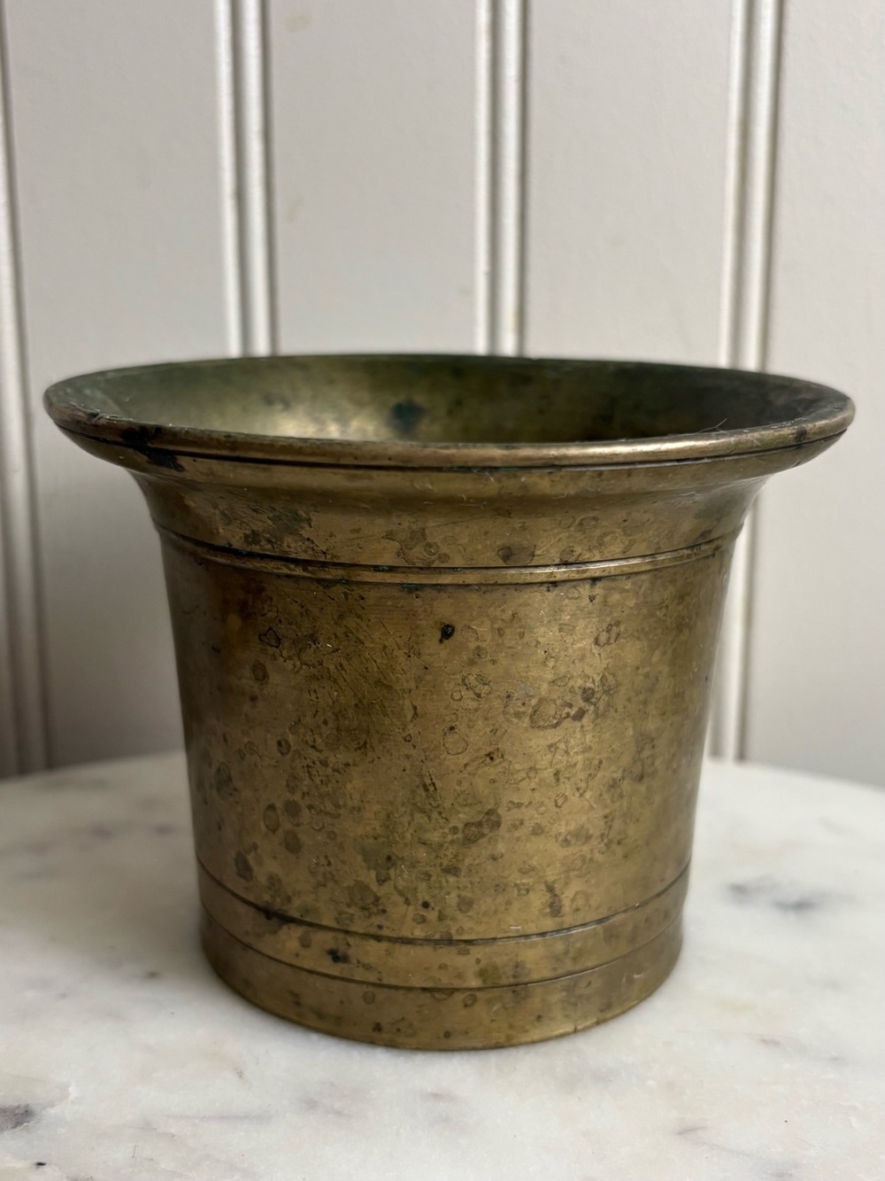 Antique Solid Brass Mortar Bowl Heavy Vintage VTG Traditional Apothecary Country